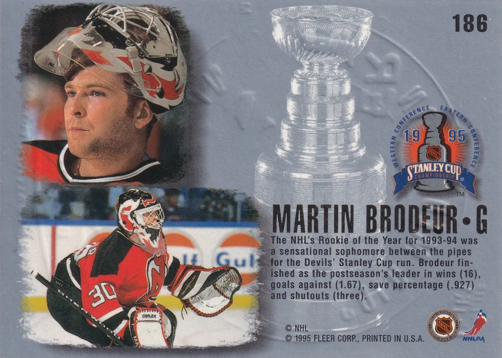 1995-96 Fleer Ultra - Martin Brodeur - Gold Medallion #186