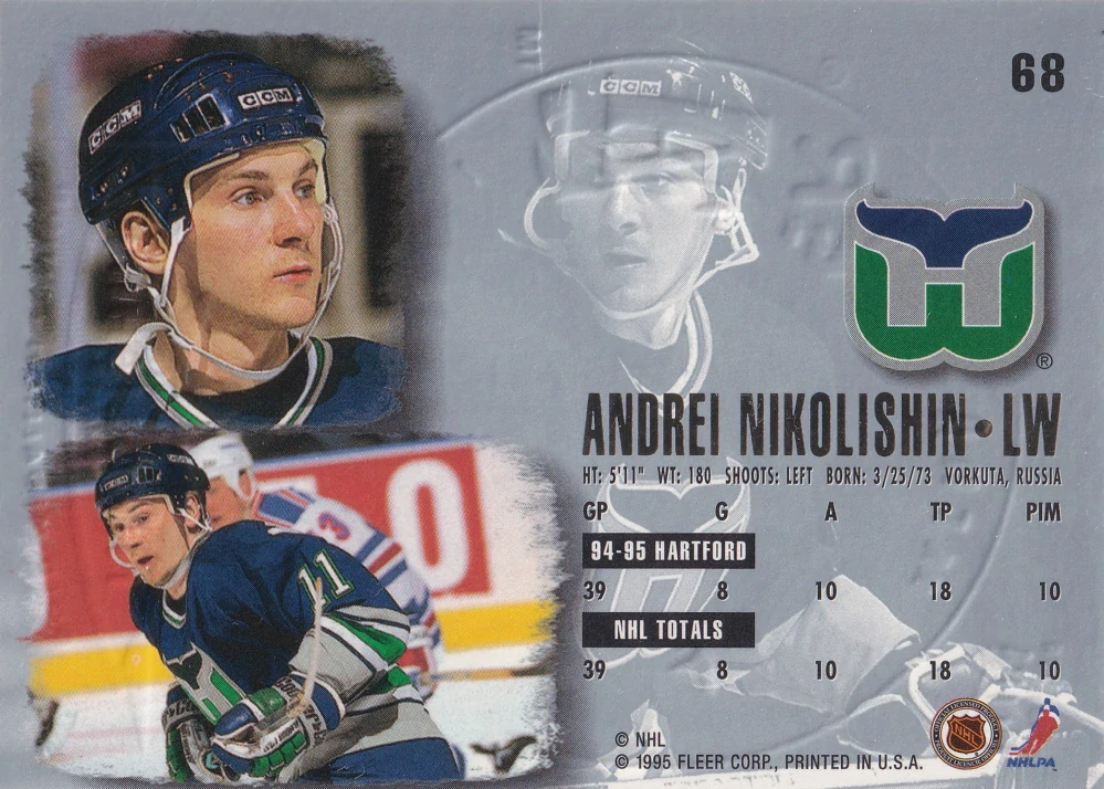 1995-96 Fleer Ultra - Andrei Nikolishin - Gold Medallion #68