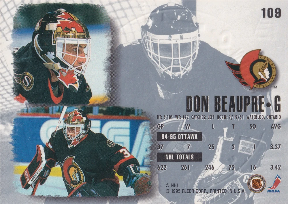 1995-96 Fleer Ultra - Don Beaupre - Gold Medallion #109