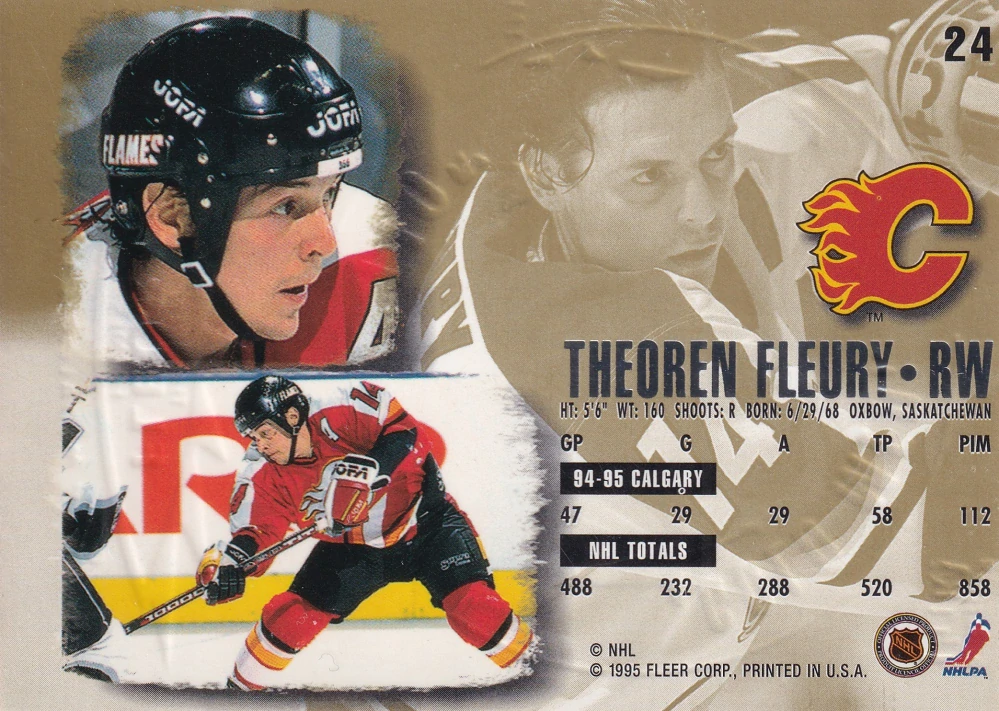 1995-96 Fleer Ultra - Theoren Fleury - Gold Medallion #24