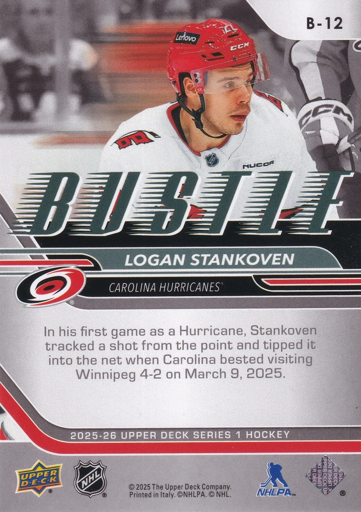 2025-26 UD Series 1 - Logan Stankoven - Bustle #B-12