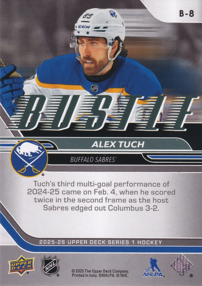 2025-26 UD Series 1 - Alex Tuch - Bustle #B-8
