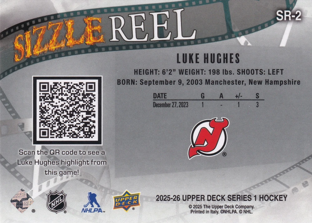2025-26 UD Series 1 - Luke Hughes - Sizzle Reel #SR-2
