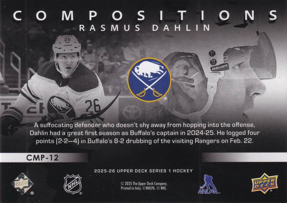 2025-26 UD Series 1 - Rasmus Dahlin - Compositions #CMP-12