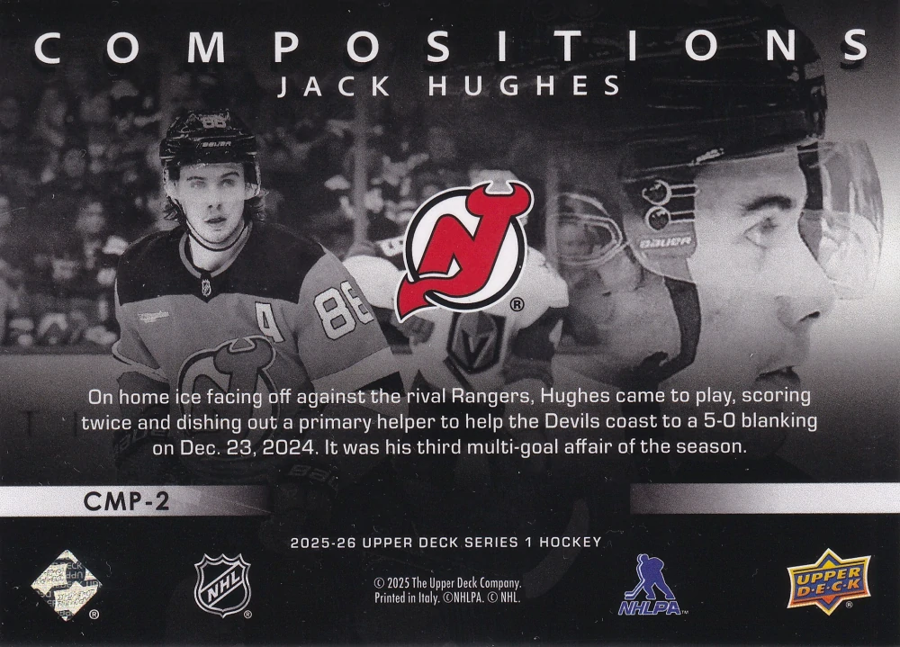 2025-26 UD Series 1 - Jack Hughes - Compositions #CMP-2
