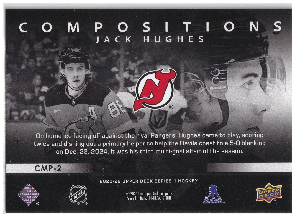 2025-26 UD Series 1 - Jack Hughes - Compositions #CMP-2