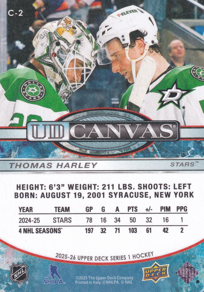 2025-26 UD Series 1 - Thomas Harley - Canvas #C-2