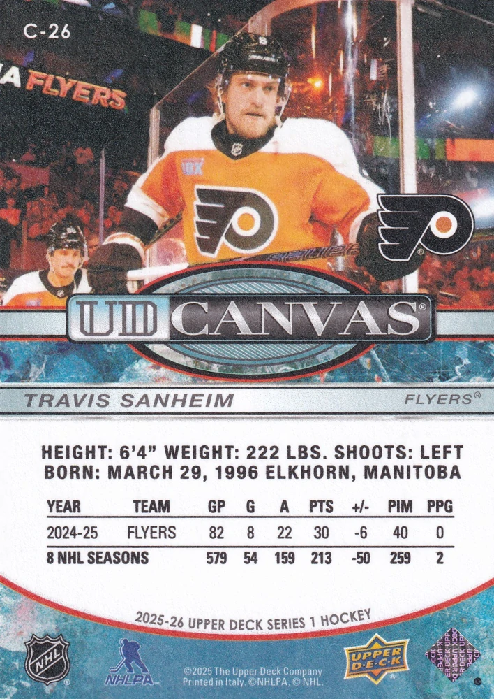 2025-26 UD Series 1 - Travis Sanheim - Canvas #C-26