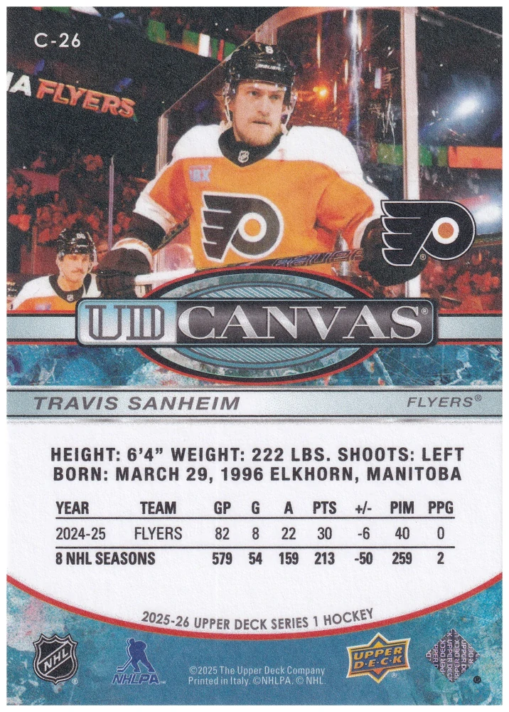 2025-26 UD Series 1 - Travis Sanheim - Canvas #C-26