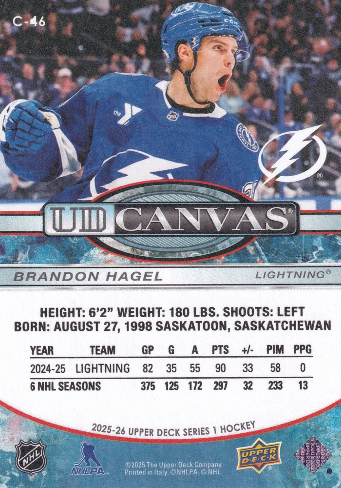 2025-26 UD Series 1 - Brandon Hagel - Canvas #C-46