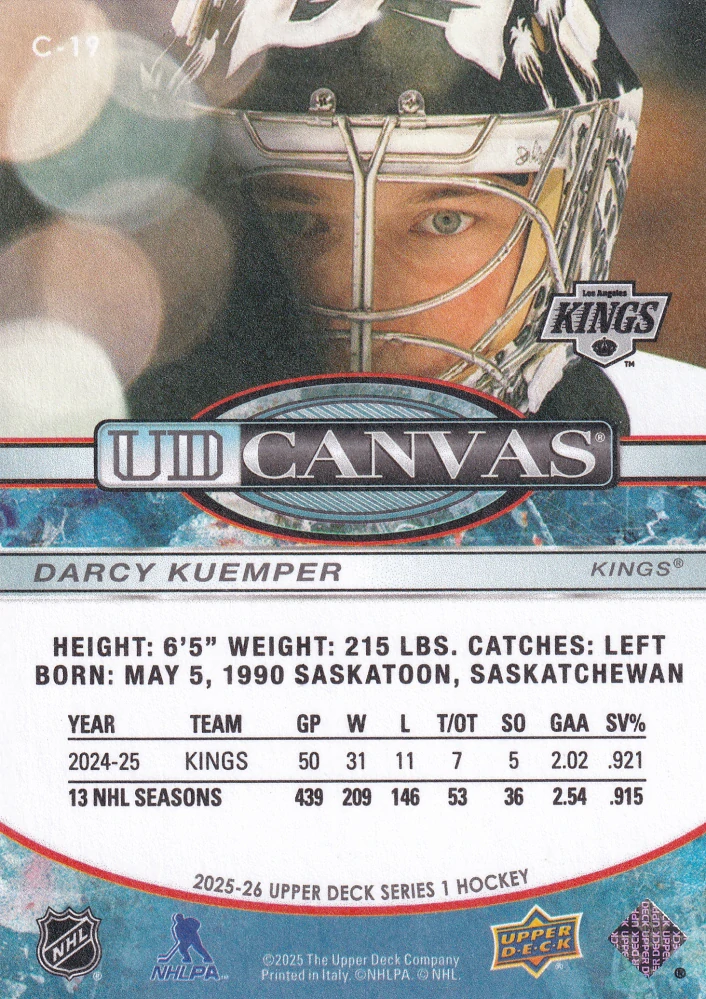 2025-26 UD Series 1 - Darcy Kuemper - Canvas #C-19