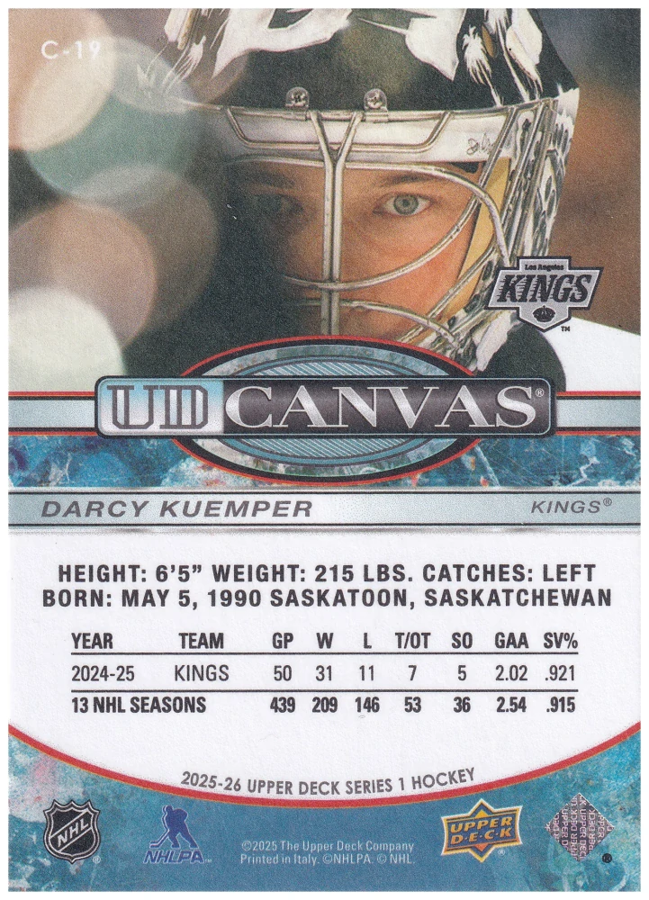 2025-26 UD Series 1 - Darcy Kuemper - Canvas #C-19