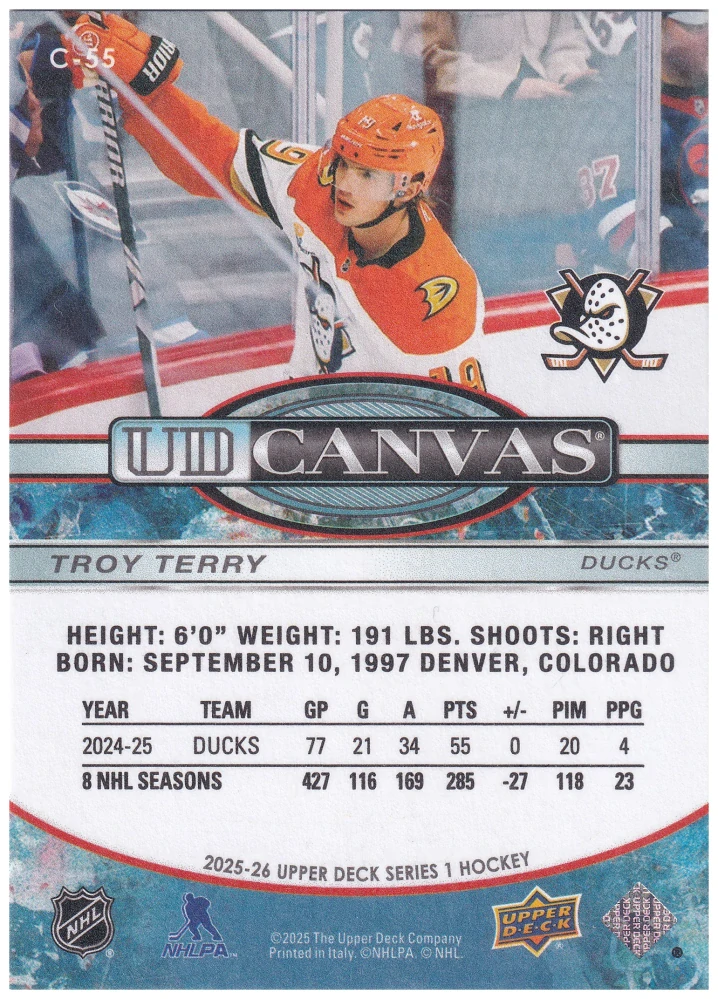 2025-26 UD Series 1 - Troy Terry - Canvas #C-55