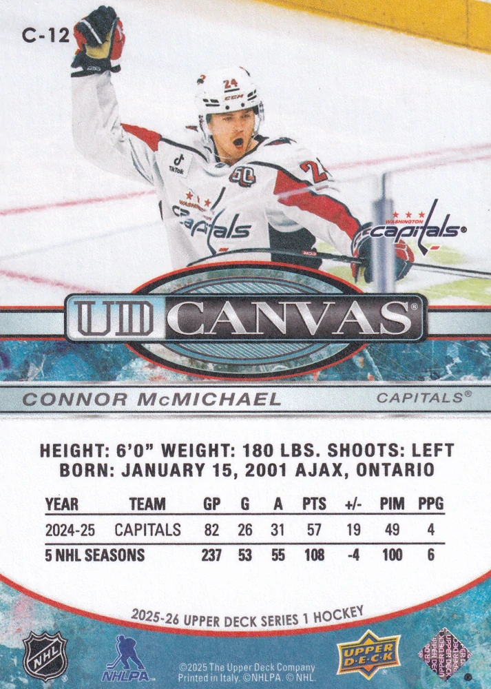 2025-26 UD Series 1 - Connor McMichael - Canvas #C-12