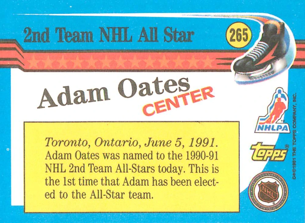 1991-92 Topps - Adam Oates - All Star #265