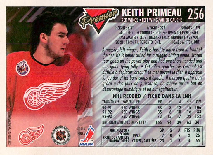 1993-94 O-Pee-Chee Premier - Keith Primeau #256