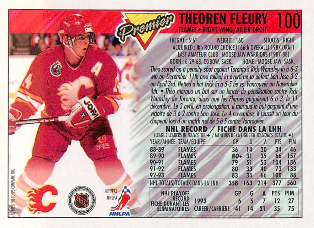 1993-94 O-Pee-Chee Premier - Theoren Fleury #100