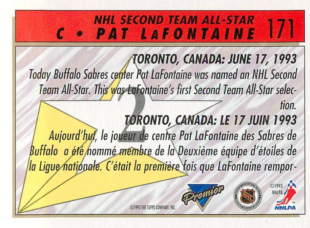 1993-94 O-Pee-Chee Premier - Pat LaFontaine #171