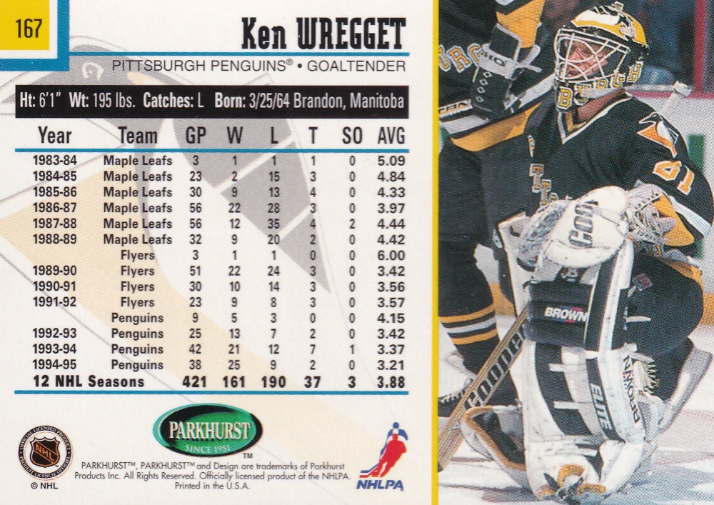 1995-96 Parkhurst International - Ken Wregget #167