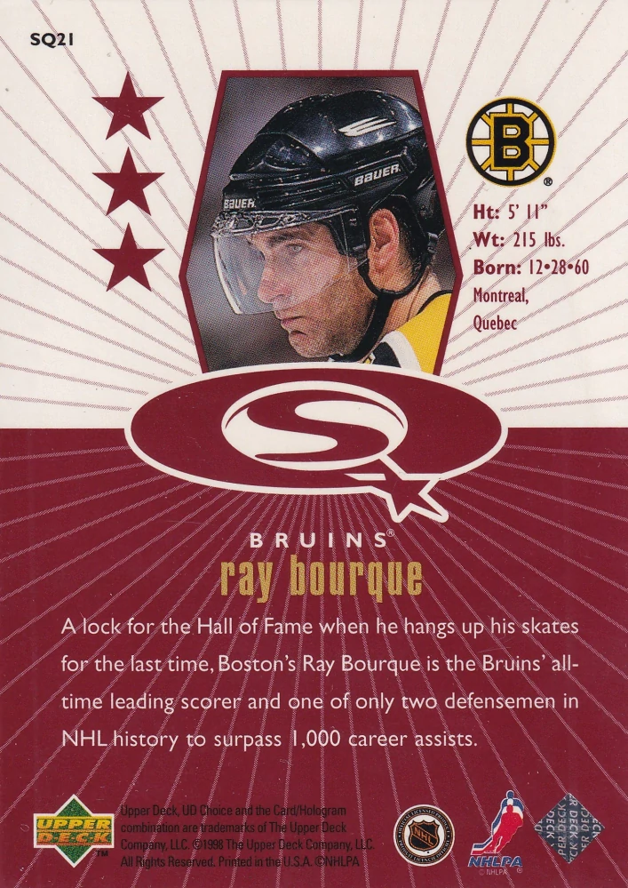 1998-99 UD Choice - Ray Bourque - Starquest Red #SQ21