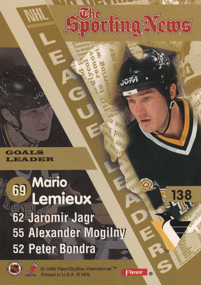 1996-97 Fleer - Mario Lemieux, Jaromír Jágr, Alexander Mogilny, Peter Bondra - The Sporting News #138