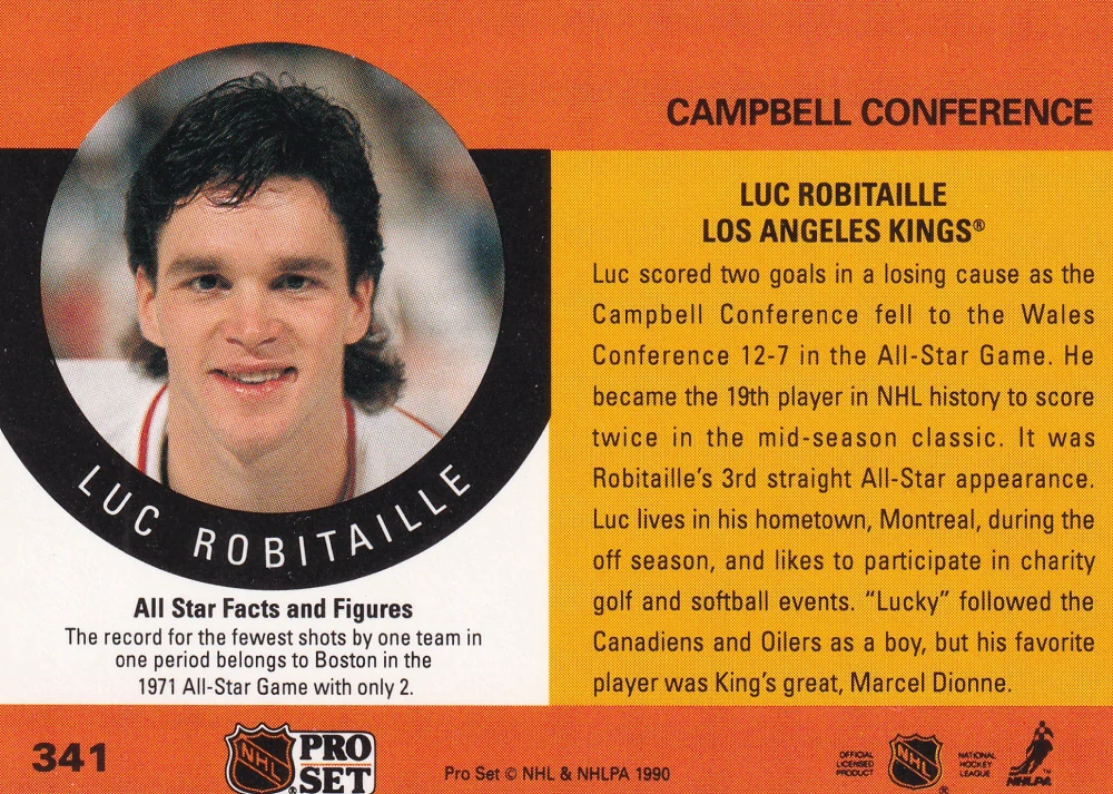 1990-91 Pro Set - Luc Robitaille #341