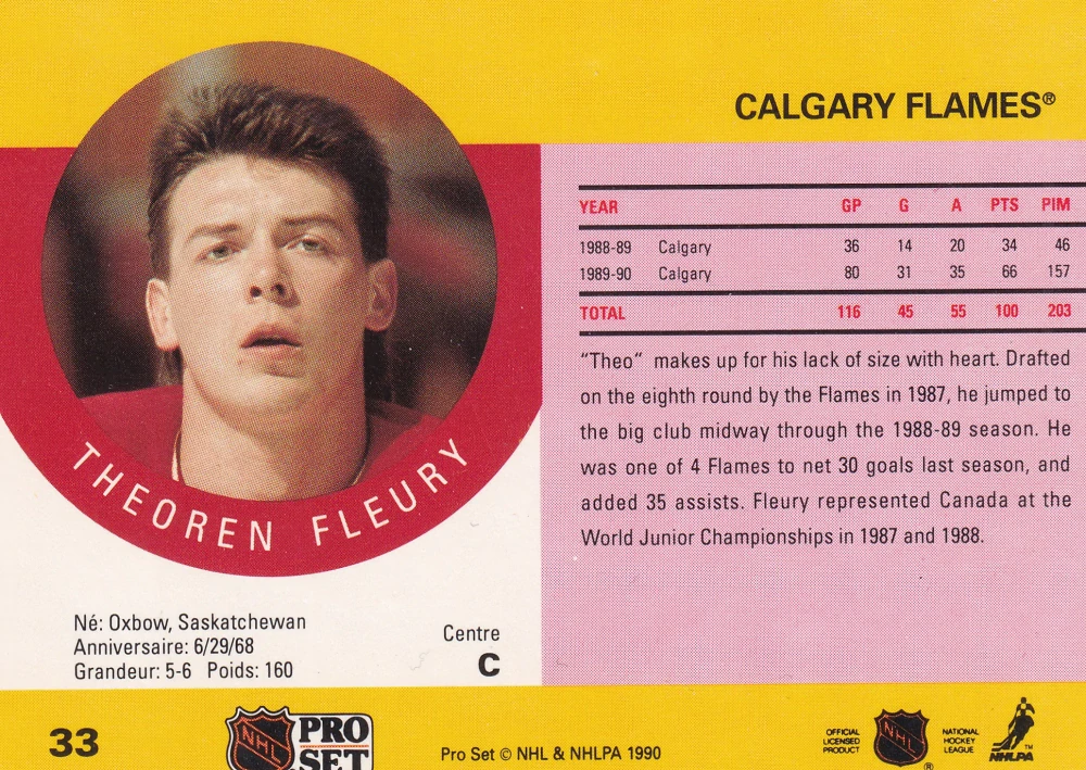 1990-91 Pro Set - Theoren Fleury #33