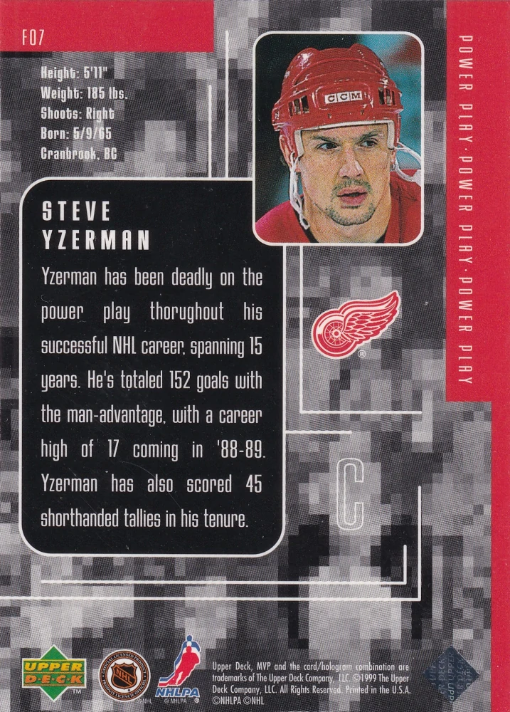 1998-99 UD MVP - Steve Yzerman - Special Forces #F07