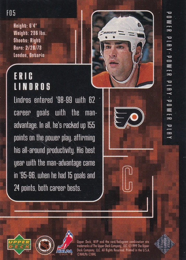 1998-99 UD MVP - Eric Lindros - Special Forces #F05