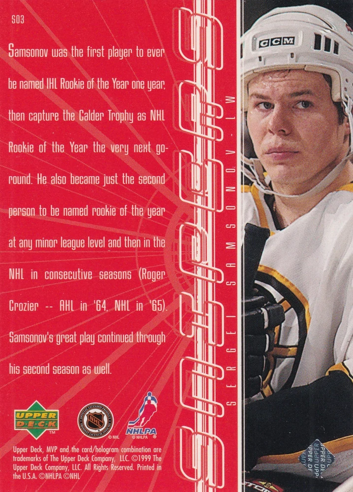 1998-99 UD MVP - Sergei Samsonov - Snipers #S03