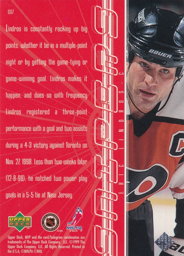 1998-99 UD MVP - Eric Lindros - Snipers #S07