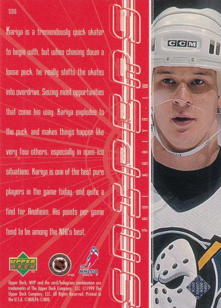 1998-99 UD MVP - Paul Kariya - Snipers #S06