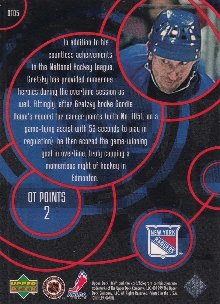 1998-99 UD MVP - Wayne Gretzky - OT Heroes #OT05