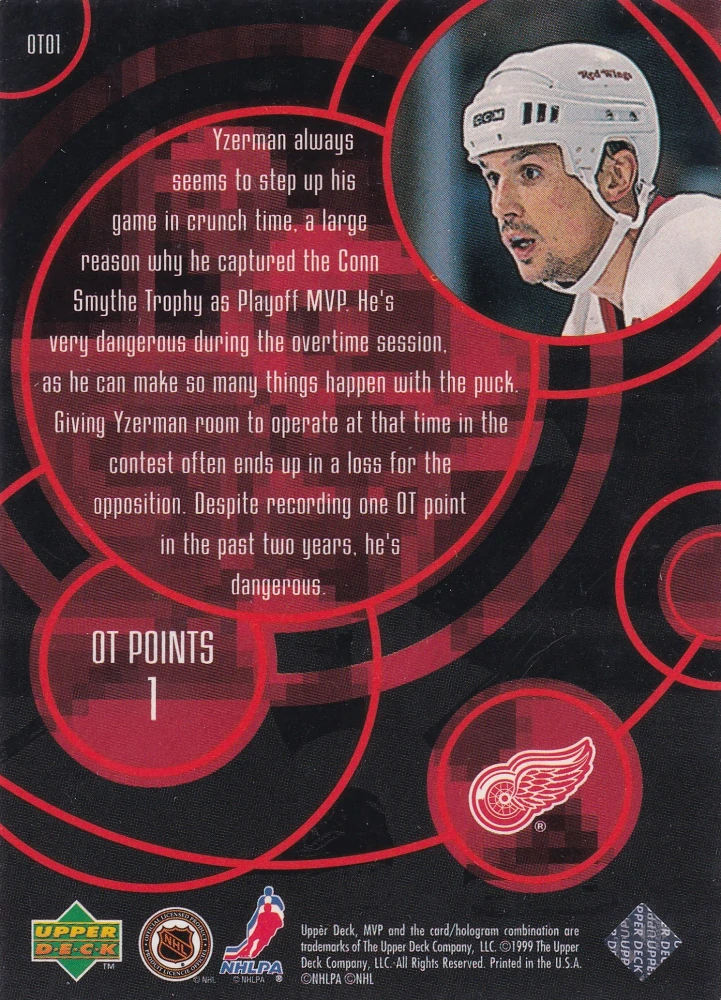 1998-99 UD MVP - Steve Yzerman - OT Heroes #OT01