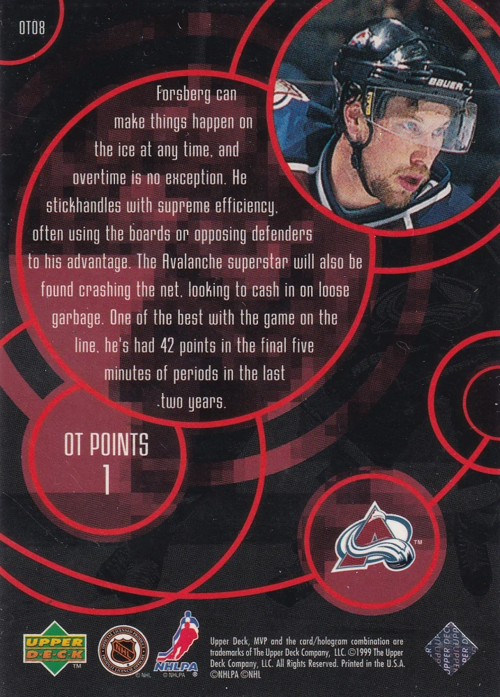 1998-99 UD MVP - Peter Forsberg - OT Heroes #OT08