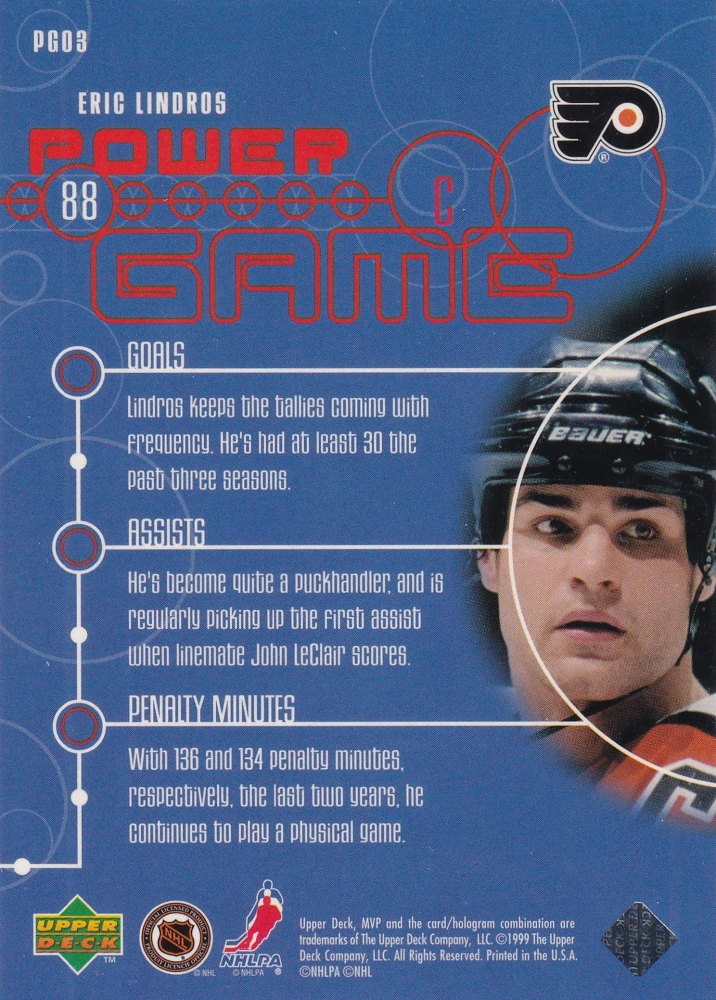 1998-99 UD MVP - Eric Lindros - Power Game #PG03