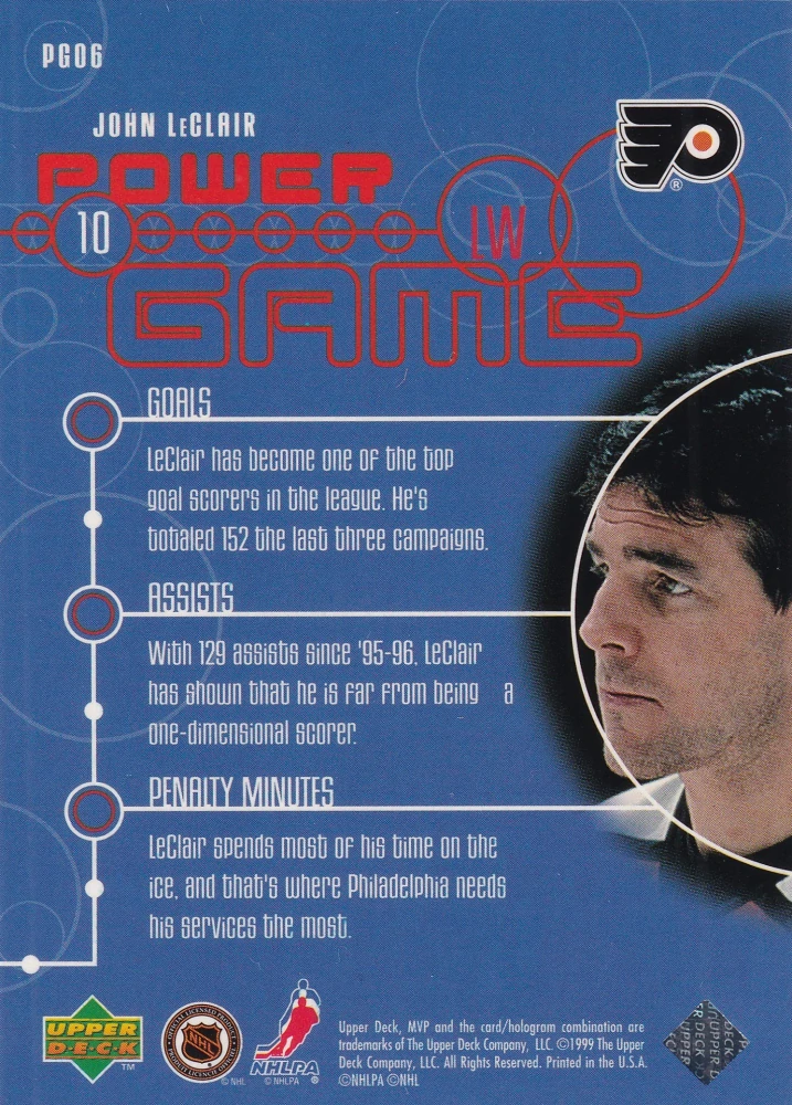 1998-99 UD MVP - John LeClair - Power Game #PG06