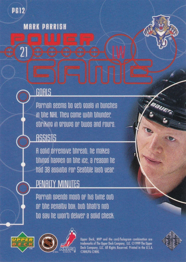 1998-99 UD MVP - Mark Parrish - Power Game #PG12