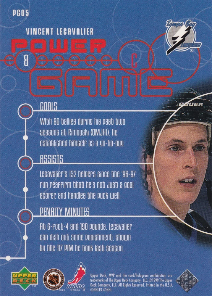 1998-99 UD MVP - Vincent Lecavalier - Power Game #PG05