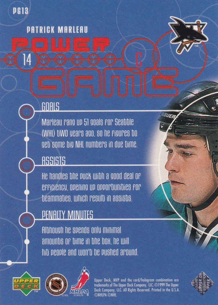 1998-99 UD MVP - Patrick Marleau - Power Game #PG13