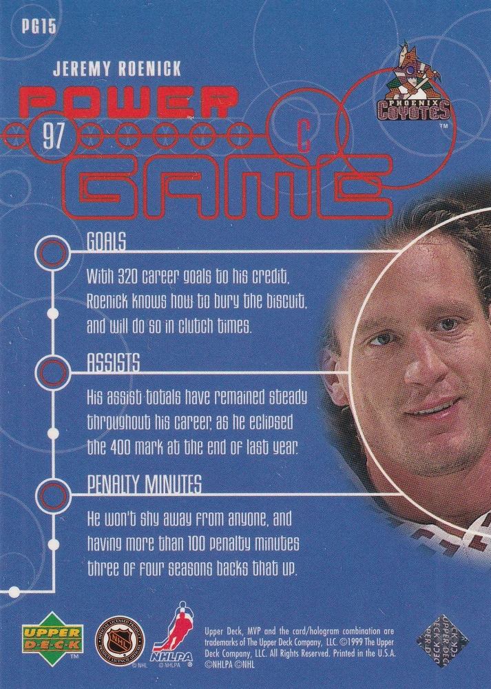 1998-99 UD MVP - Jeremy Roenick - Power Game #PG15