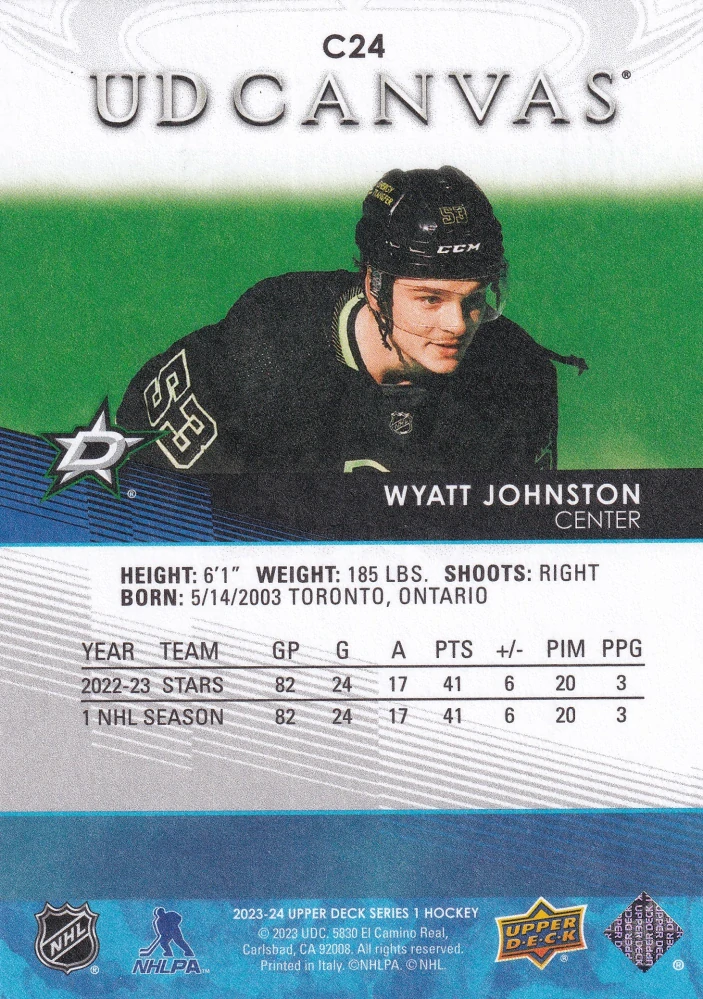 2023-24 UD Series 1 - Wyatt Johnston - Canvas #C24