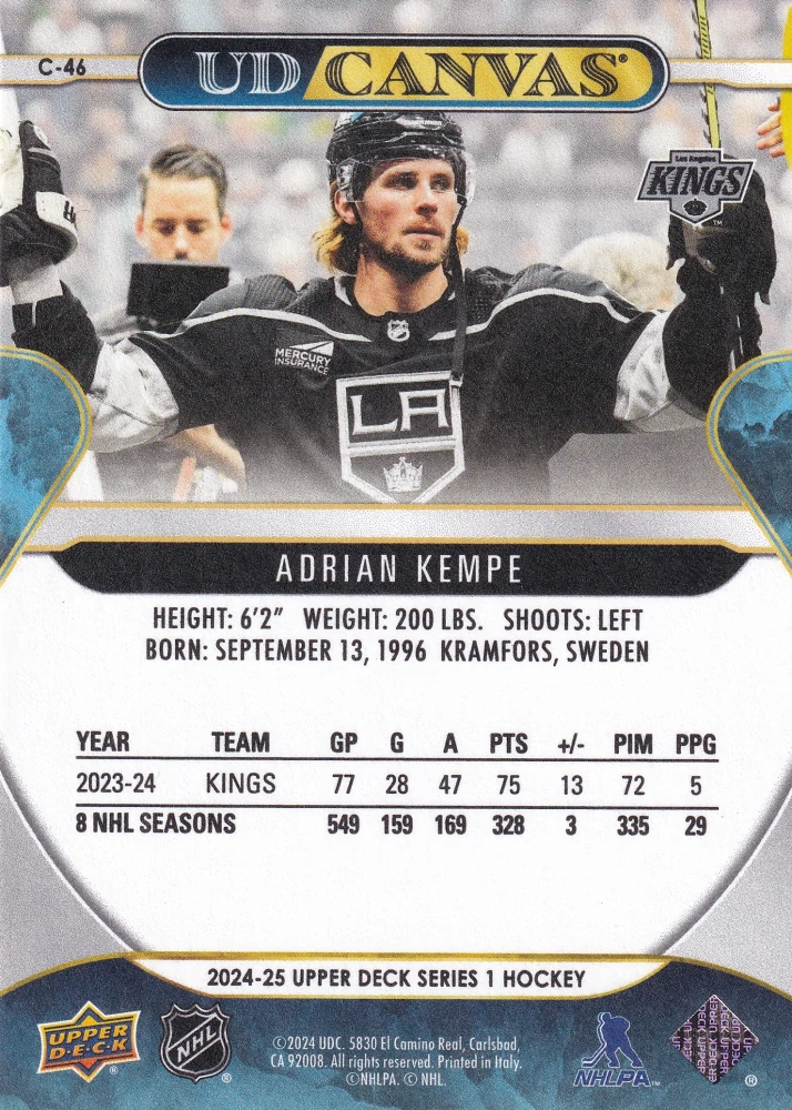 2024-25 UD Series 1 - Adrian Kempe - Canvas #C-46
