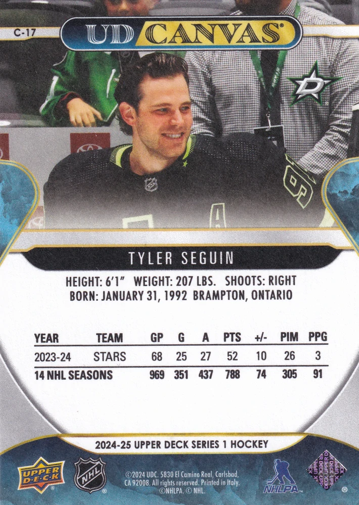 2024-25 UD Series 1 - Tyler Seguin - Canvas #C-17