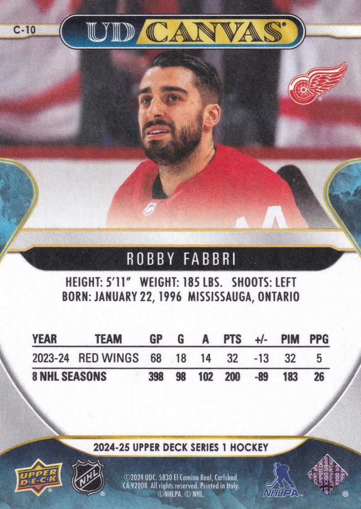 2024-25 UD Series 1 - Robby Fabbri - Canvas #C-10