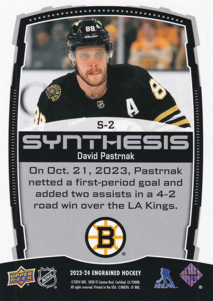 2023-24 UD Engrained - David Pastrňák - Synthesis #S-2