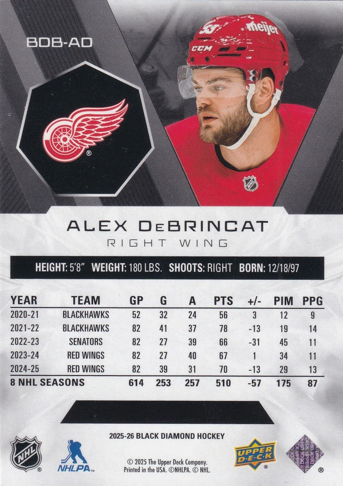 2025-26 UD Black Diamond - Alex DeBrincat /349 #BDB-AD