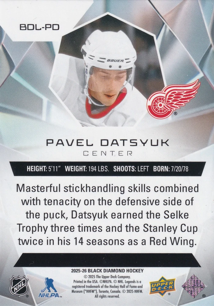 2025-26 UD Black Diamond - Pavel Datsyuk - Diamond Legends /249 #BDL-PD