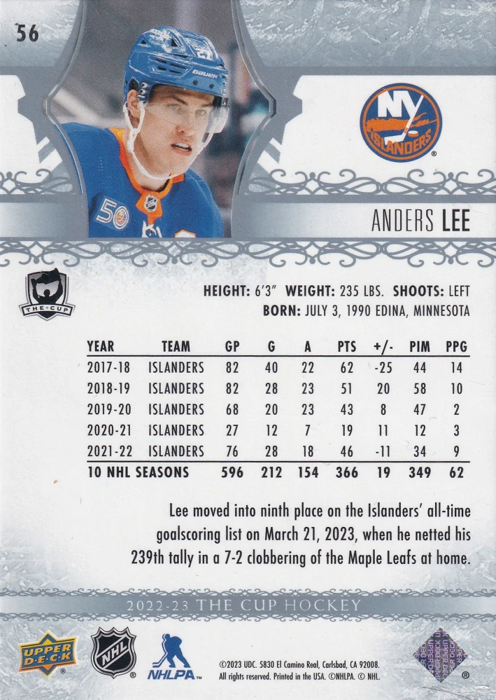 2022-23 UD The Cup - Anders Lee /249 #56