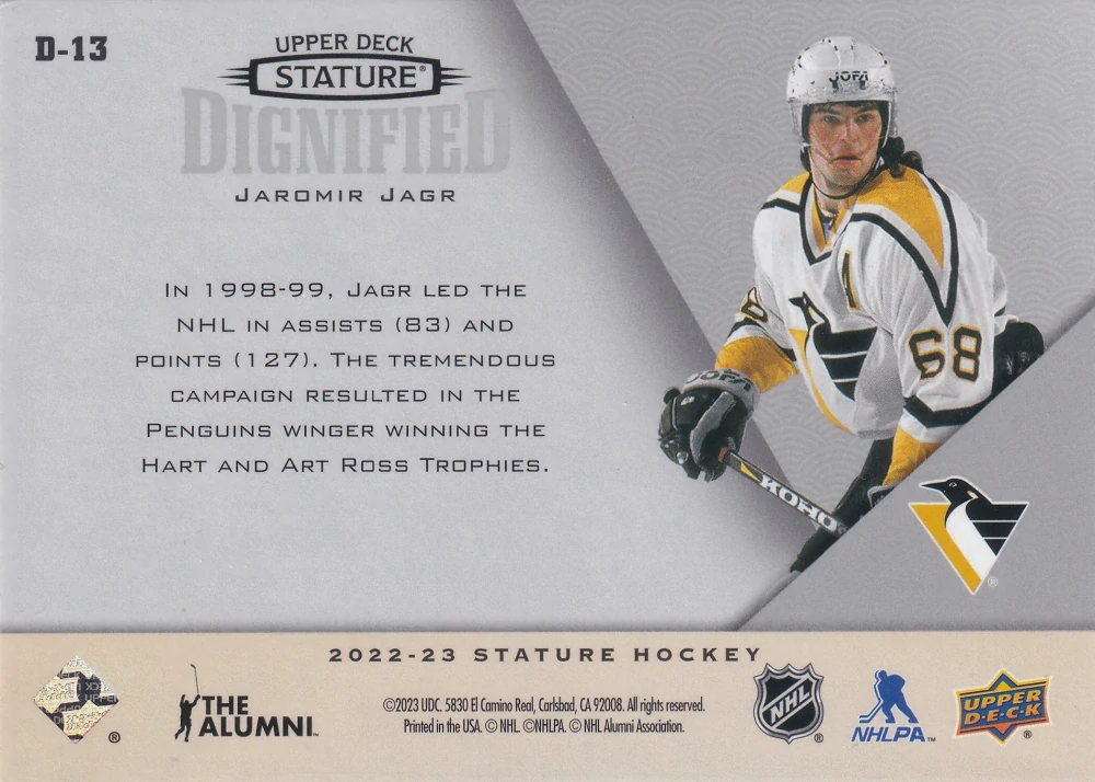 2022-23 UD Stature - Jaromír Jágr - Dignified #D-13